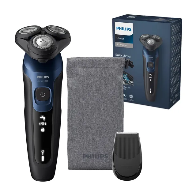 philips-serie-5000-s5465-18-rasoio-elettrico-wet-dry-da-uomo-blu-metallizzato-co image 1