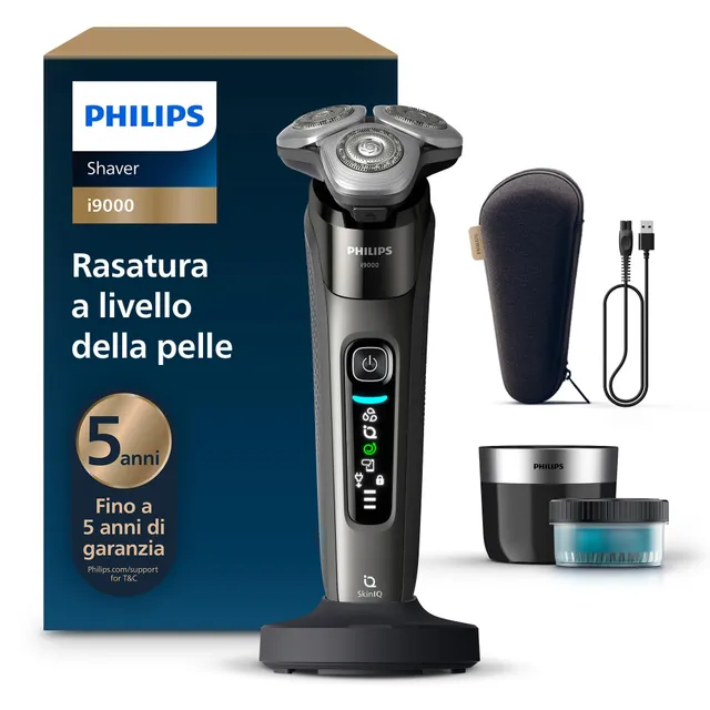philips-shaver-i9000-x9002-30-rasoio-elettrico-uomo-wet-dry-skin-iq-lame-steelpr image 1