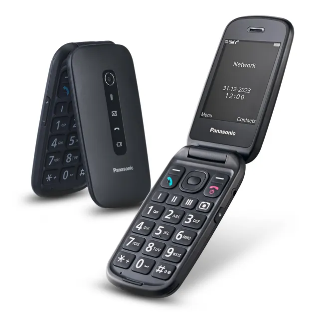 panasonic-kx-tu550exb-cellulare-4g-a-conchiglia-per-anziani-display-2-8-tasti-gr image 1