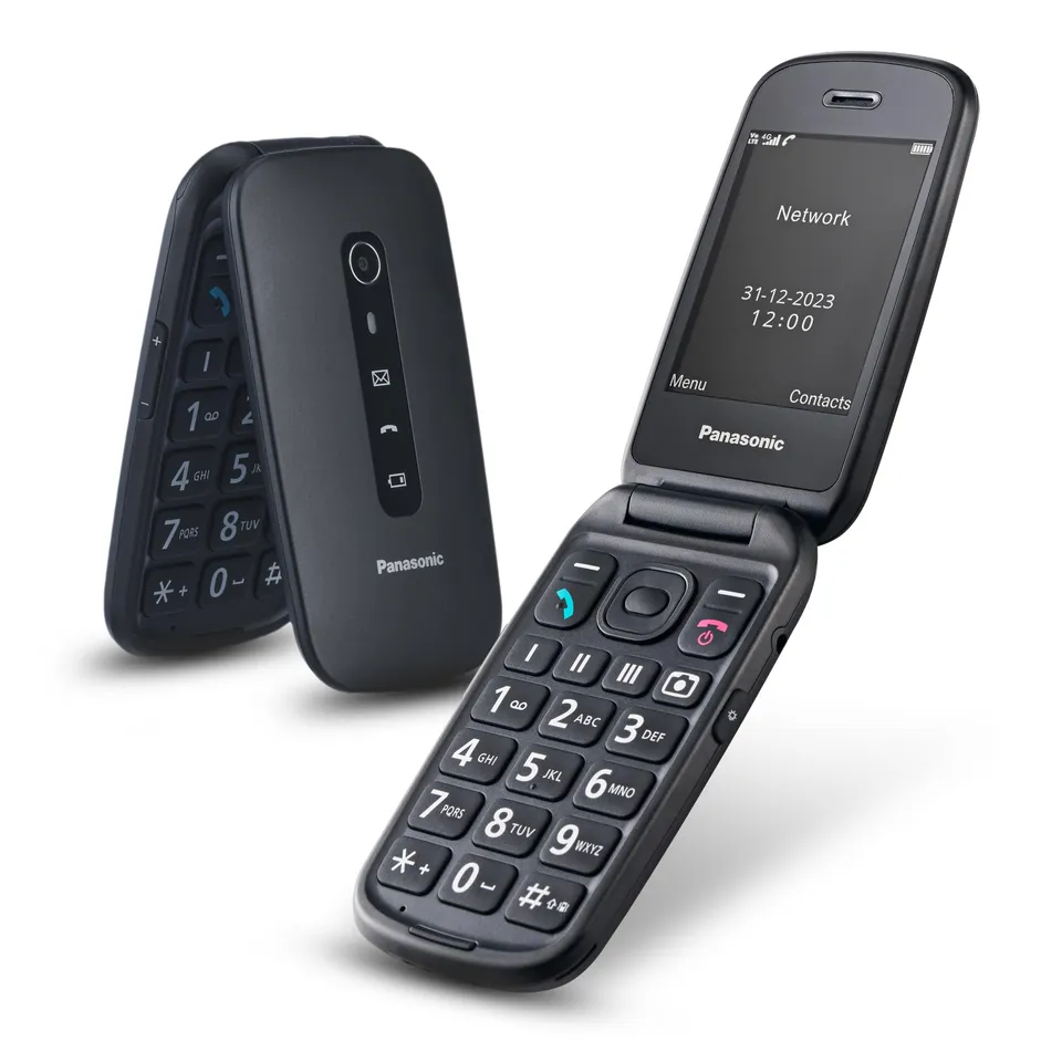 panasonic-kx-tu550exb-cellulare-4g-a-conchiglia-per-anziani-display-2-8-tasti-gr image 1