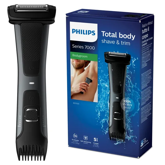 philips-bodygroom-7000-bg7020-15-depilatore-corpo-uomo-wet-dry-pettini-regolabil image 1