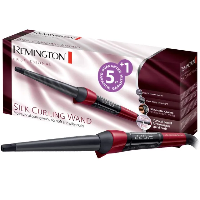 remington-ci96w1-silk-digital-ferro-arricciacapelli-conico-13-25-mm-ceramica-con image 1