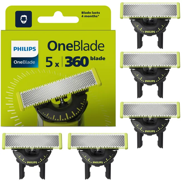 philips-oneblade-qp450-50-confezione-5-lame-360-originali-in-acciaio-inossidabil image 1