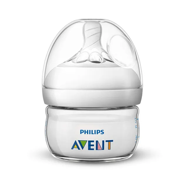 philips-avent-natural-scf039-17-biberon-anti-colica-60-ml-trasparente-con-tettar image 1