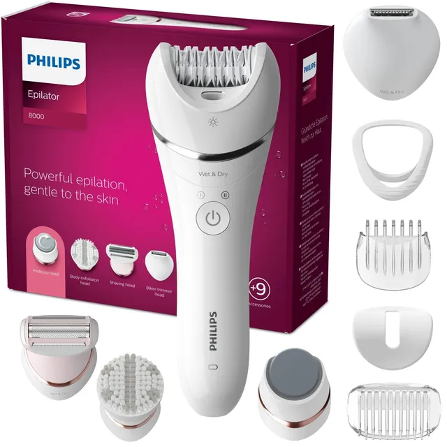 philips-epilator-series-8000-bre740-10-wet-dry-cordless-con-9-accessori-rasoio-r image 1