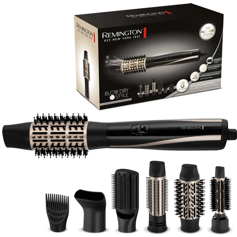 remington-as7700-spazzola-ad-aria-calda-1200w-con-6-accessori-spazzole-rotonde-2 image 1