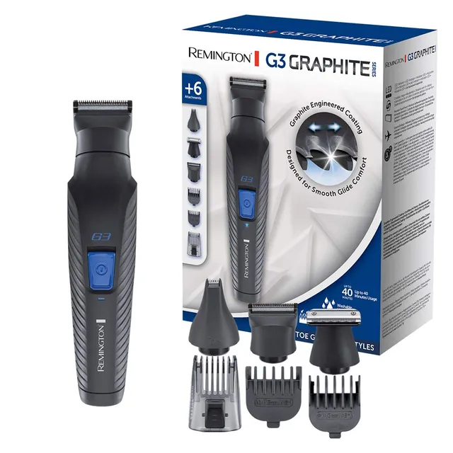 remington-pg3000-graphite-g3-multigroomer-ricaricabile-6-in-1-rifinitore-viso-ta image 1