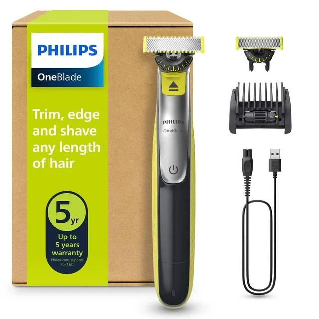 philips-oneblade-360-face-qp2734-30-regolabarba-e-rasoio-elettrico-ibrido-con-la image 1