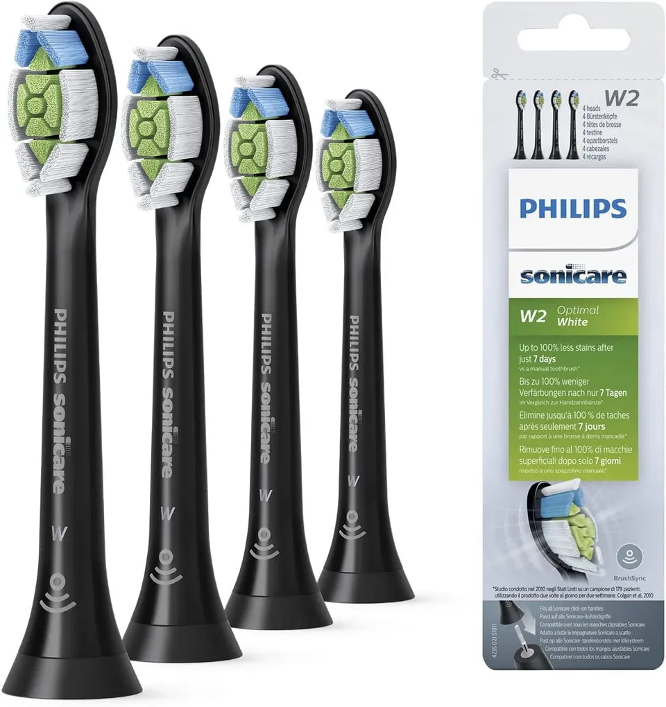 philips-sonicare-hx6064-33-testine-diamondclean-standard-4-pezzi-neri-compatibil image 1