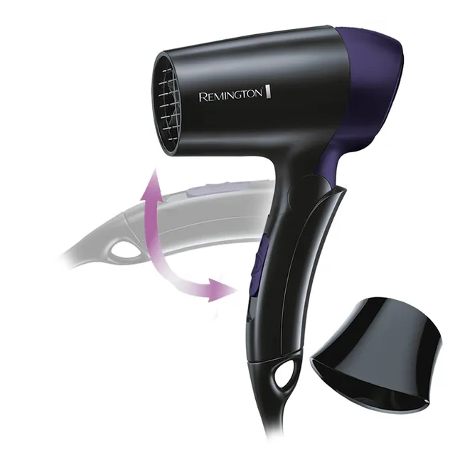 remington-on-the-go-d2400-asciugacapelli-da-viaggio-pieghevole-1400-w-con-bocche image 1