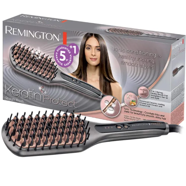 remington-cb7480-keratin-protect-spazzola-lisciante-elettrica-2-in-1-con-rivesti image 1