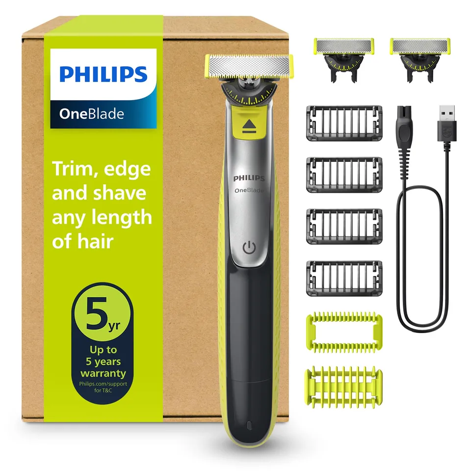philips-oneblade-qp2834-31-360-face-body-regolabarba-elettrico-ibrido-3-in-1-per image 1