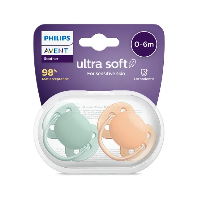 philips-avent-scf091-03-ciucci-ultra-soft-senza-bpa-0-6-mesi-confezione-da-2-con image 1