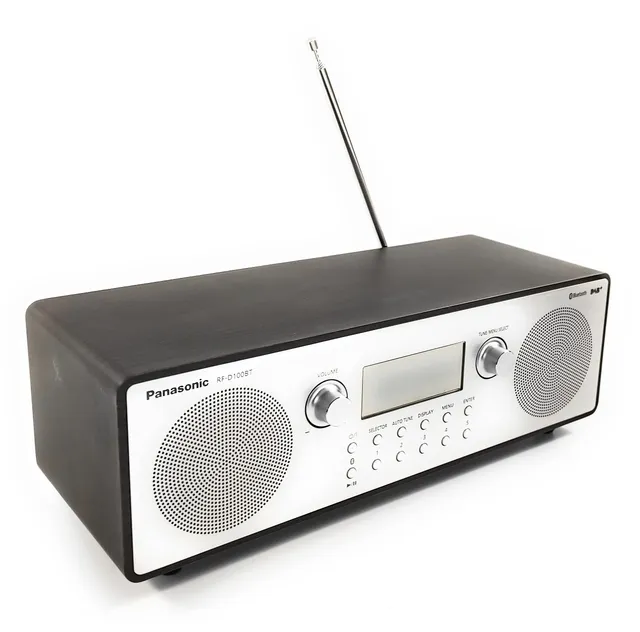 panasonic-rf-d100bt-radio-digitale-dab-fm-vintage-con-bluetooth-aux-sveglia-bass image 1
