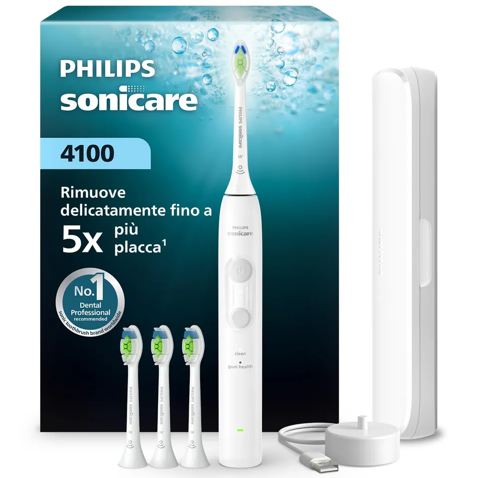 philips-sonicare-serie-4100-hhx4046-41-spazzolino-elettrico-sonico-con-sensore-d image 1