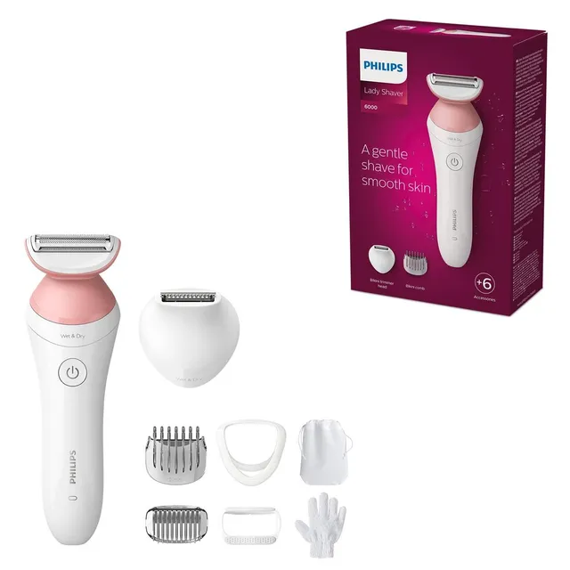 philips-serie-6000-brl146-00-rasoio-elettrico-da-donna-cordless-wet-dry-con-6-ac image 1