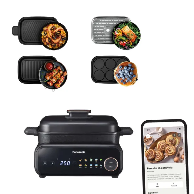 panasonic-nf-gm400-multi-cooker-elettrico-4-in-1-con-4-piastre-intercambiabili-g image 1