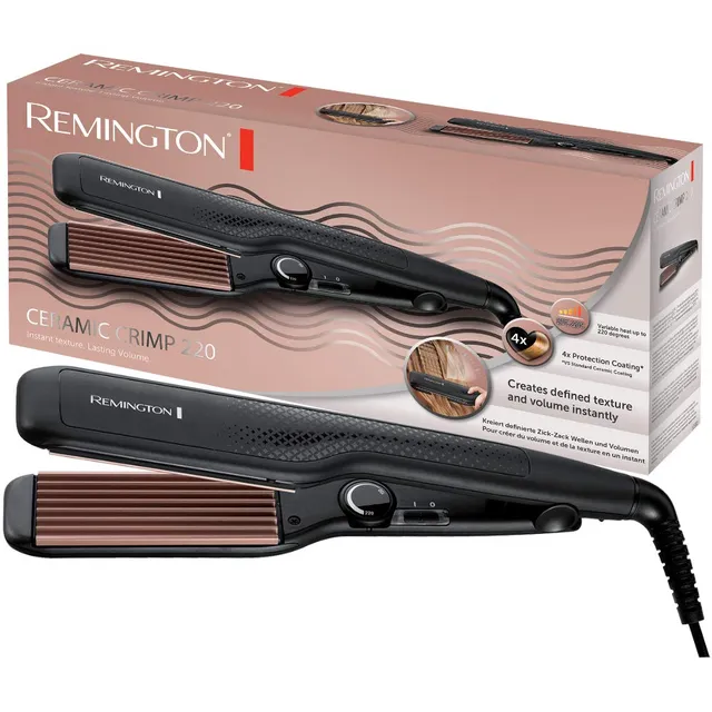 remington-s3580-ceramic-crimp-220-piastra-fris-per-onde-a-zigzag-e-volume-rivest image 1