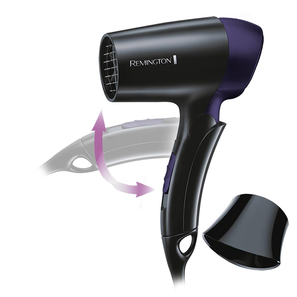 remington-on-the-go-d2400-asciugacapelli-da-viaggio-pieghevole-1400-w-con-bocche image 1