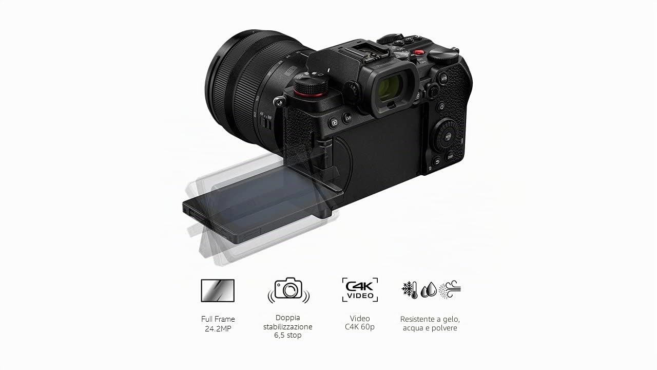 panasonic-lumix-dc-s5amkb-kit-mirrorless-full-frame-con-sensore-cmos-24-2mp-obie image 2