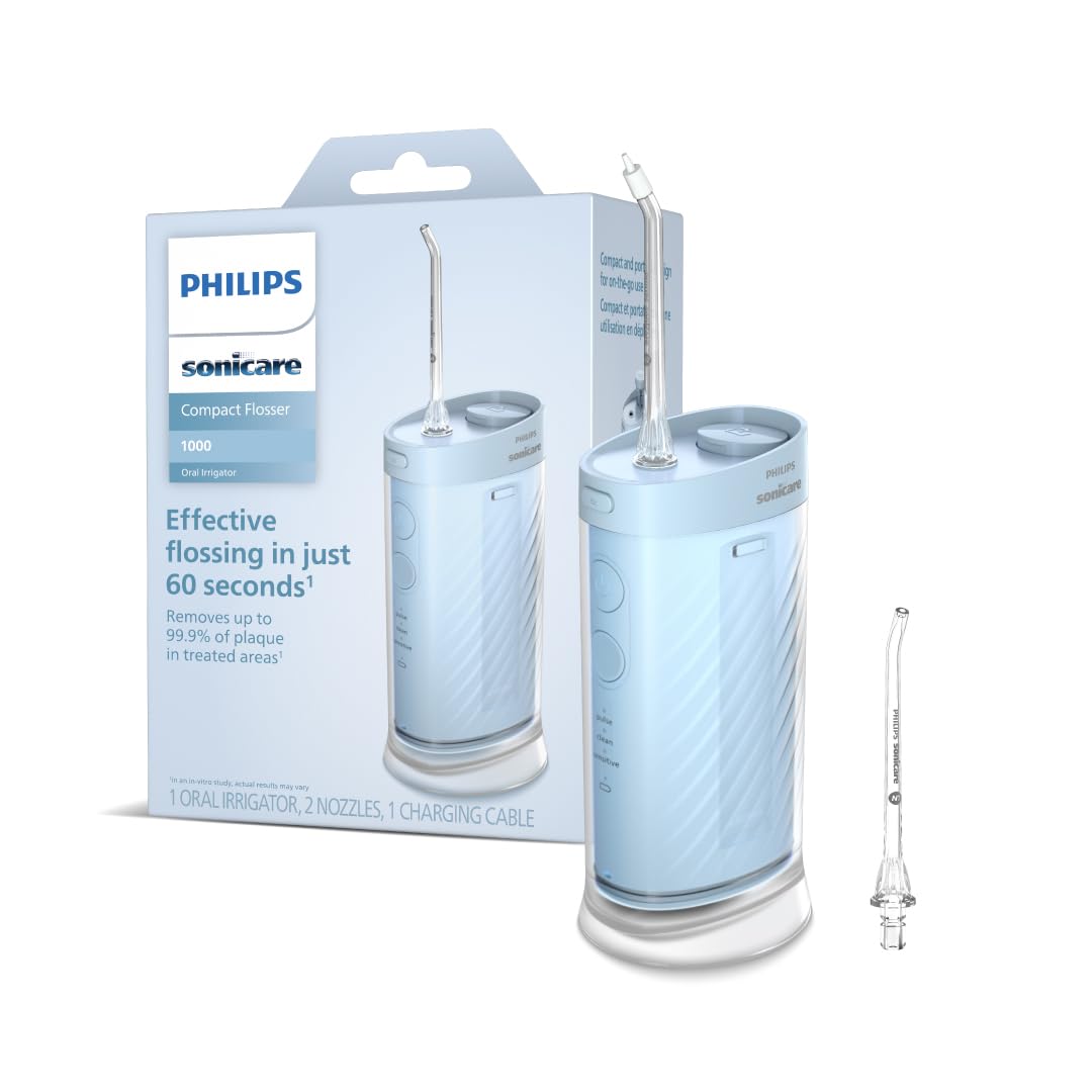 philips-hx3333-24-cordless-portable-flosser-blue-2-buttons-battery-powered-oral- image 1