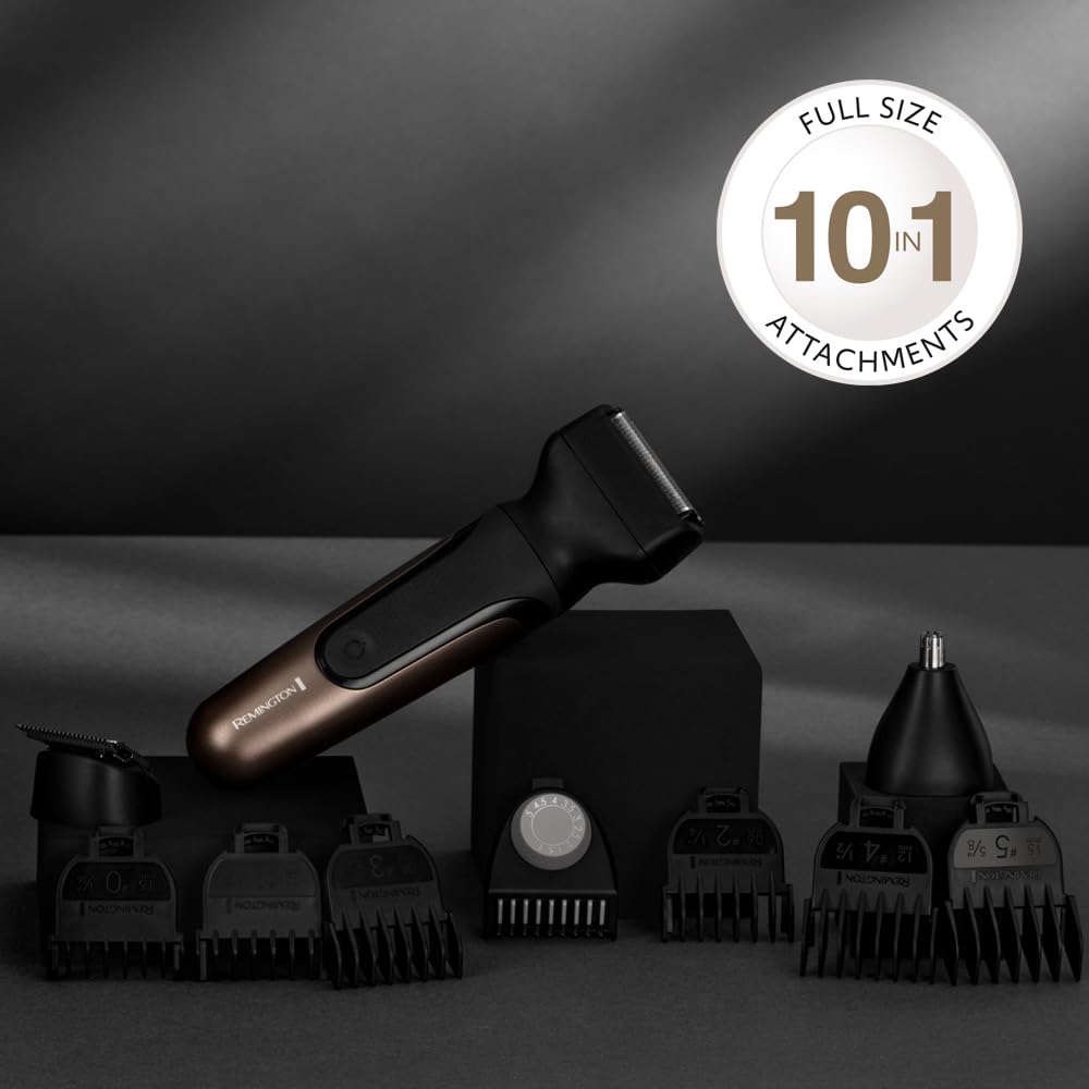 remington-one-pg760-multigroomer-elettrico-10-in-1-con-rasoio-a-lamina-tagliacap image 2