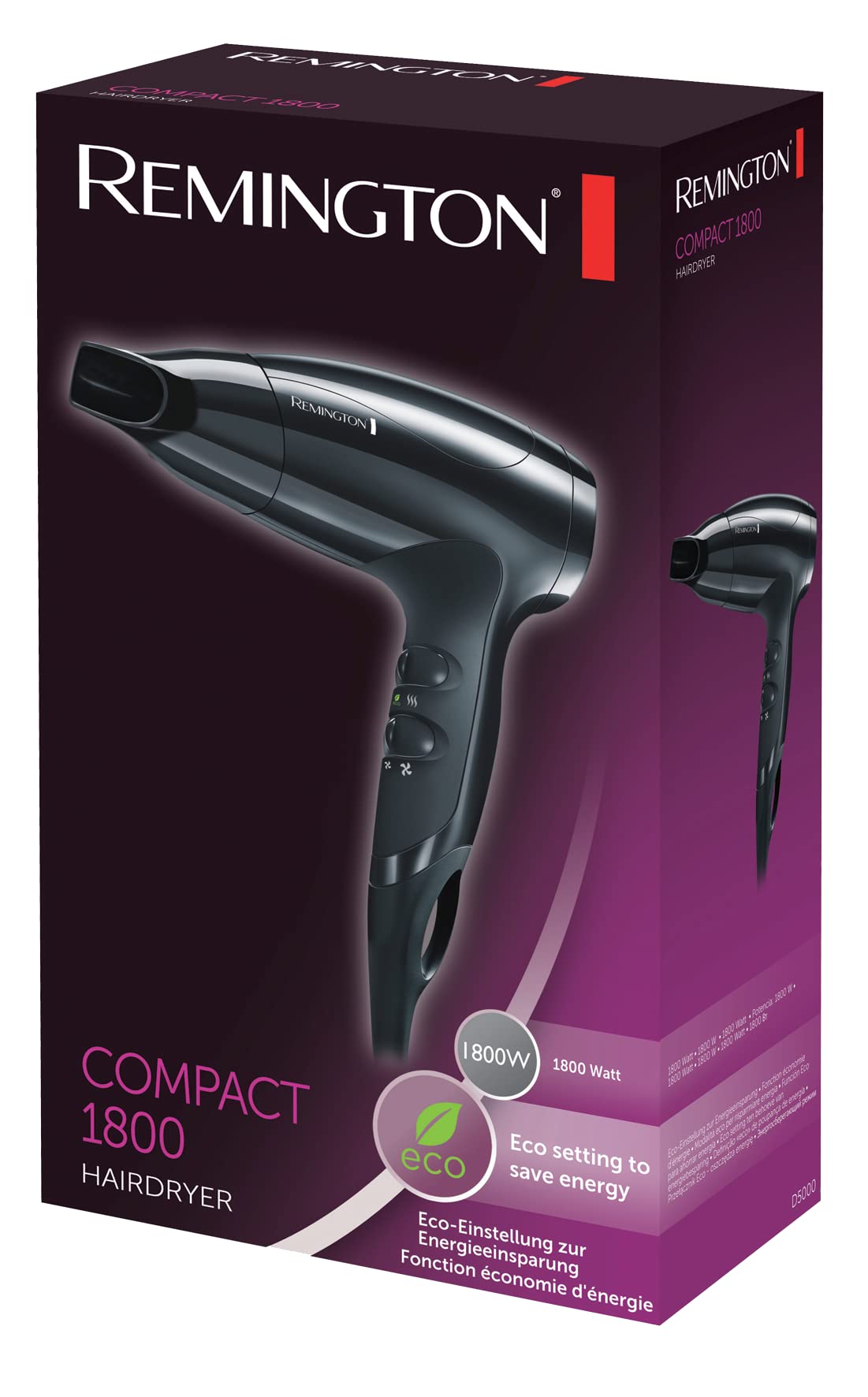 remington-d5000-asciugacapelli-1800w-leggero-e-compatto-bocchetta-styling-3-temp image 6