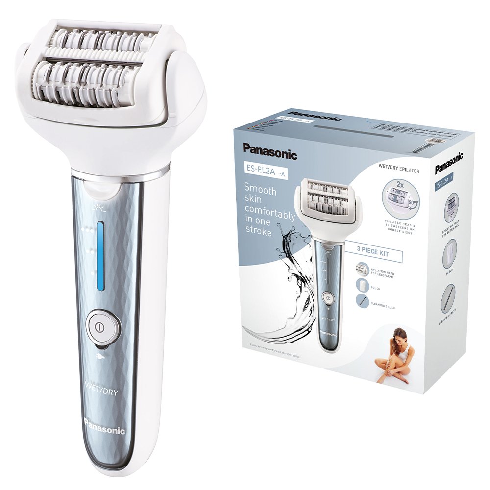 panasonic-es-el2a-epilatore-wet-dry-a-doppio-disco-con-60-pinzette-testina-fless image 1