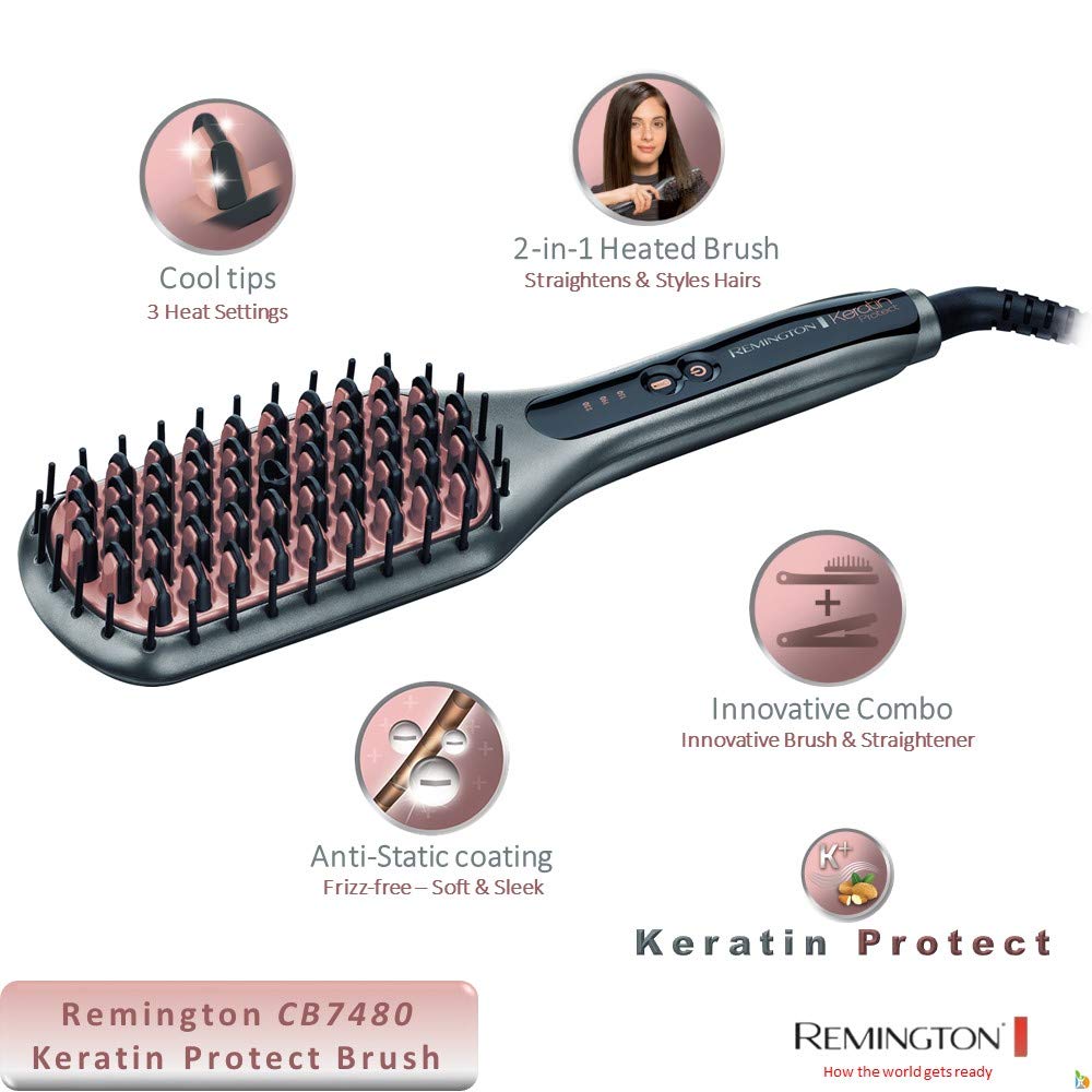 remington-cb7480-keratin-protect-spazzola-lisciante-elettrica-2-in-1-con-rivesti image 2