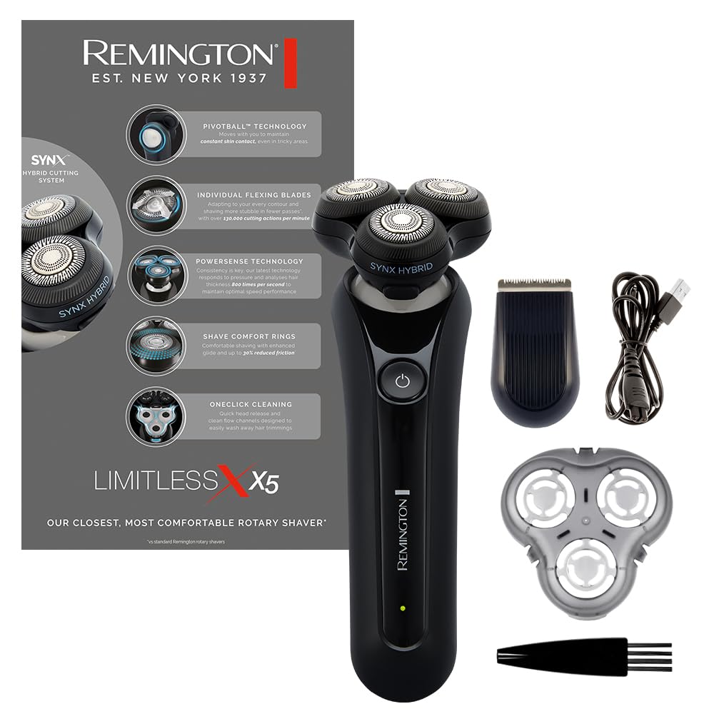 remington-x5-limitless-xr1755-rasoio-elettrico-da-uomo-a-testine-rotanti-wet-dry image 1