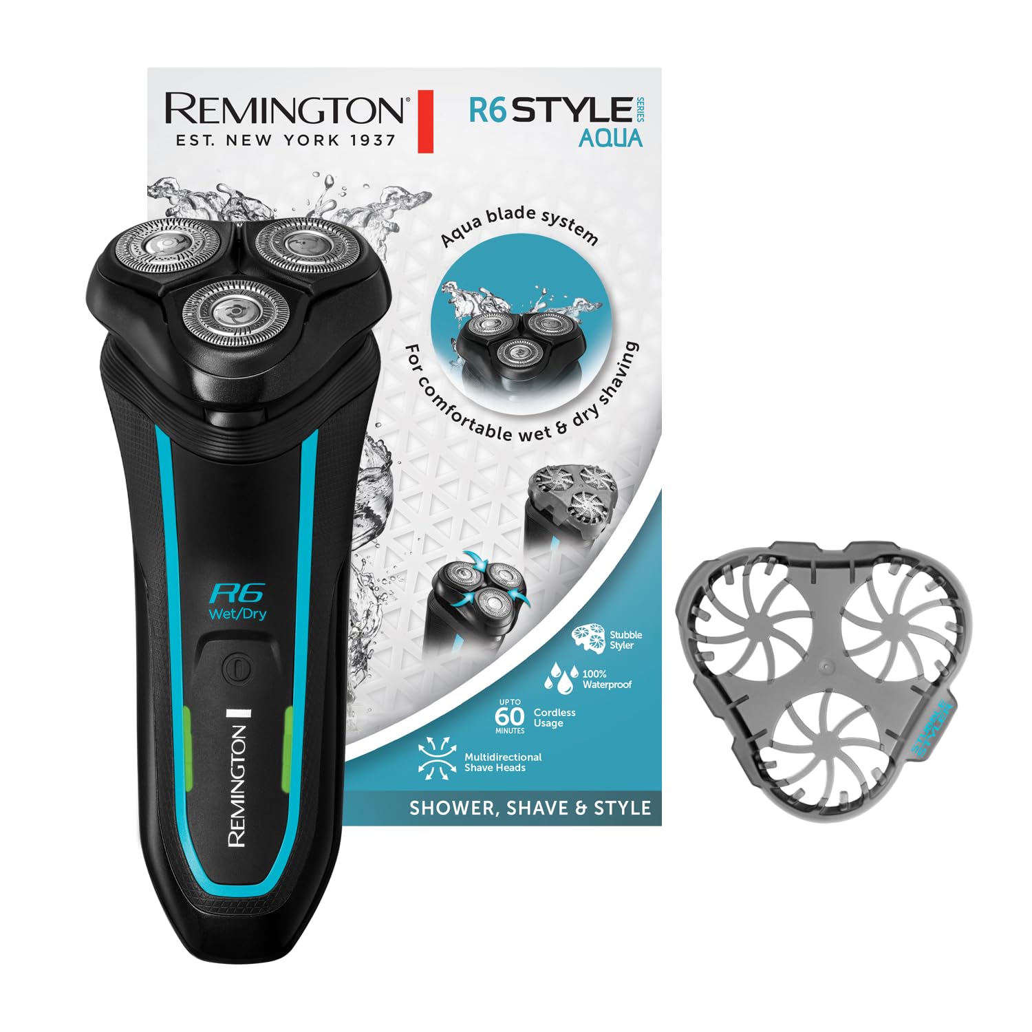 remington-r6000-style-series-aqua-rasoio-elettrico-rotante-a-testine-100-imperme image 1