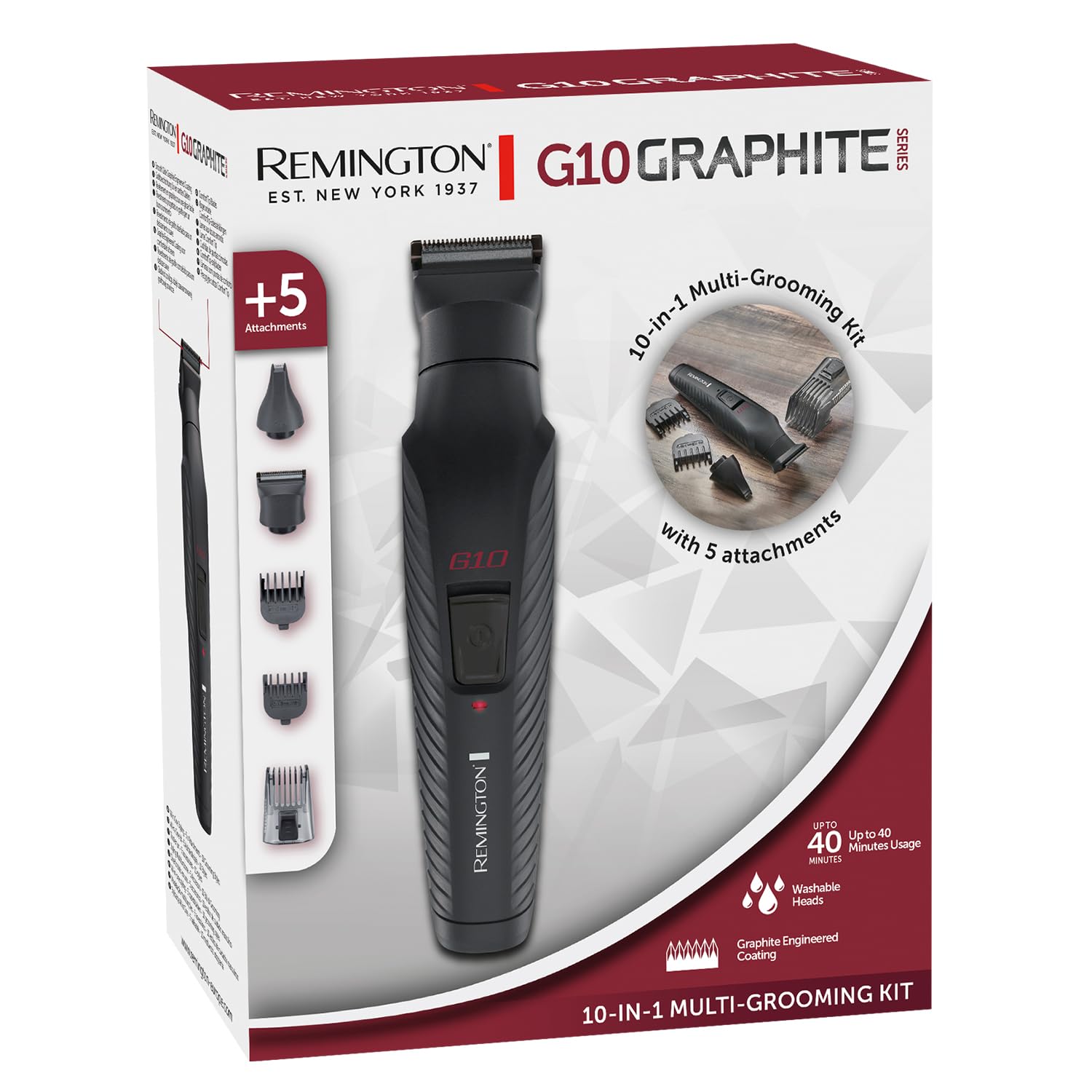 remington-g10-pg2100-graphite-series-kit-tagliacapelli-e-regolabarba-10-in-1-con image 6