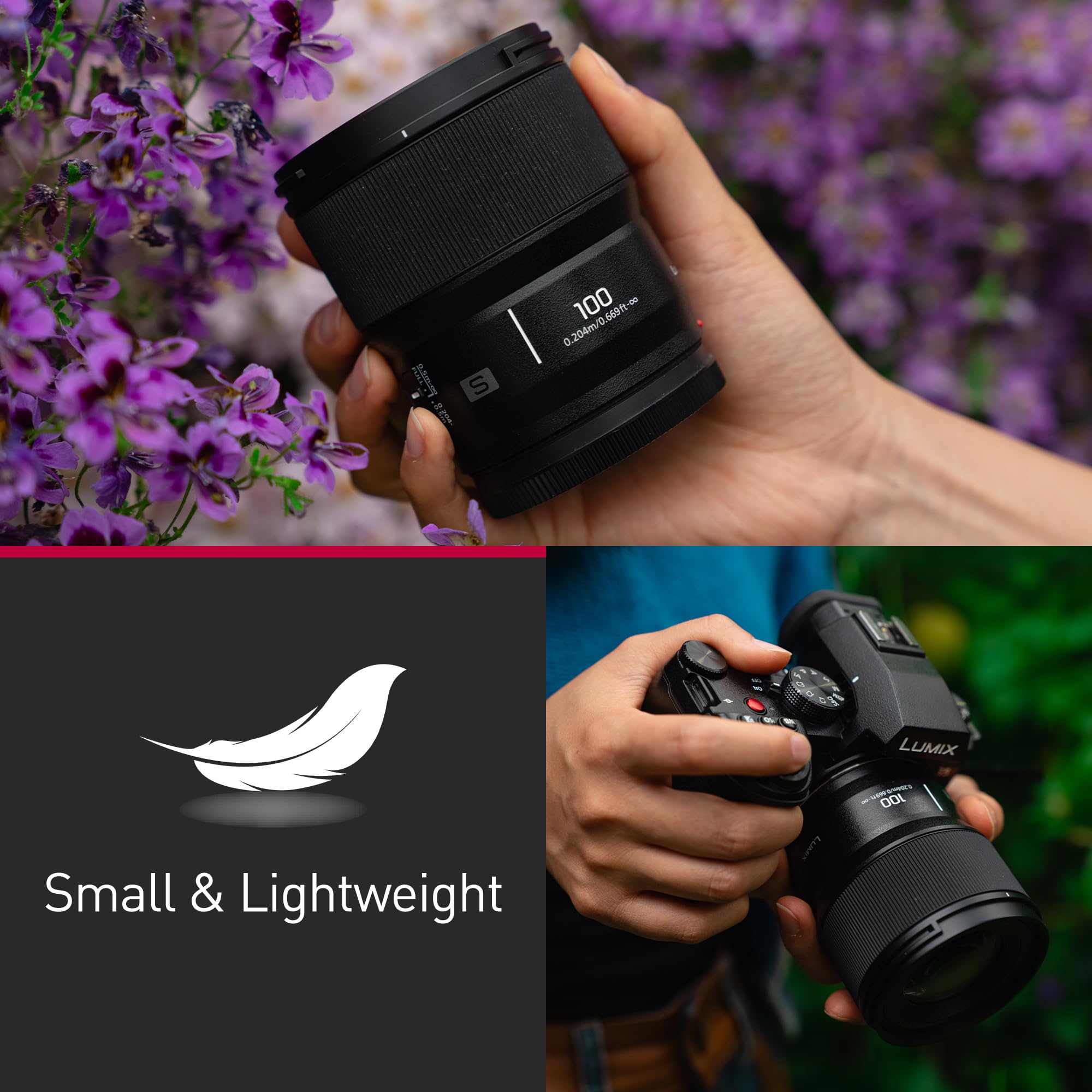 panasonic-lumix-s-e100-100mm-f2-8-macro-obiettivo-full-frame-l-mount-298-g-ingra image 3