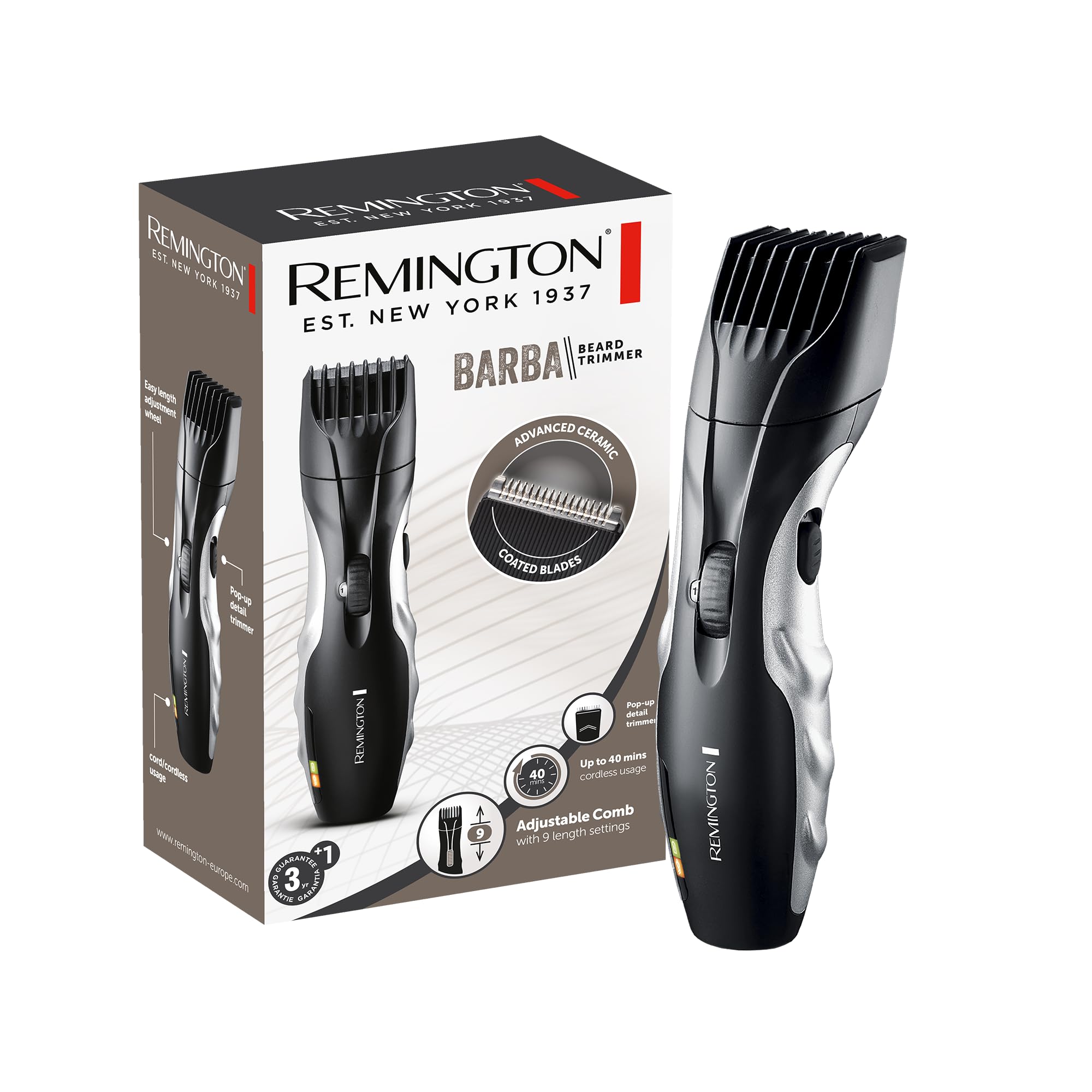 remington-mb320c-barba-regolabarba-uomo-con-9-lunghezze-1-5-18-mm-lama-in-cerami image 1