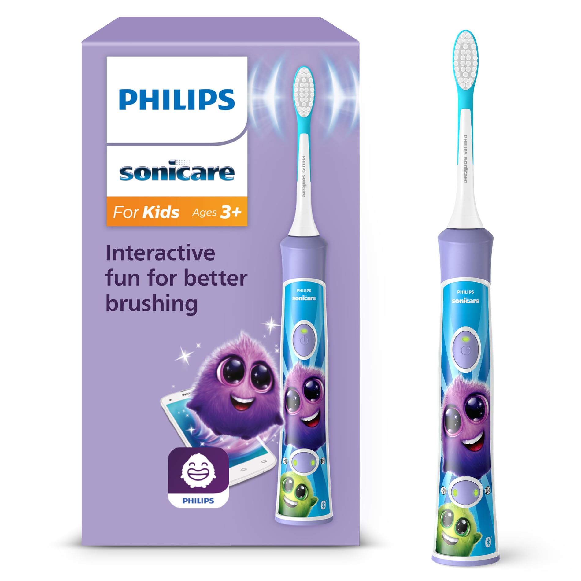 philips-sonicare-for-kids-hx6322-12-spazzolino-elettrico-sonico-con-app-bluetoot image 1