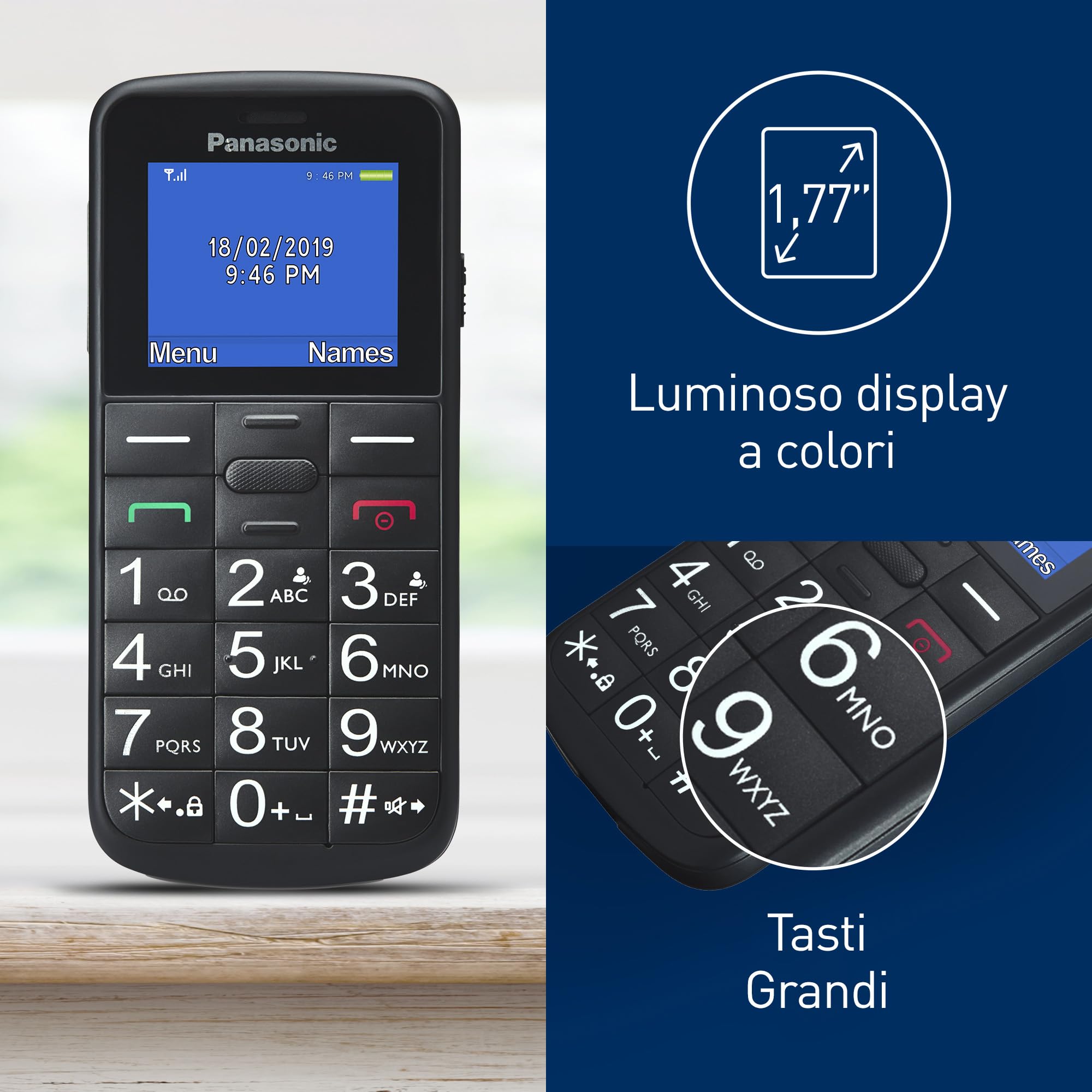 panasonic-kx-tu110-cellulare-facilitato-sbloccato-dual-sim-chiamata-sos-a-mani-l image 2