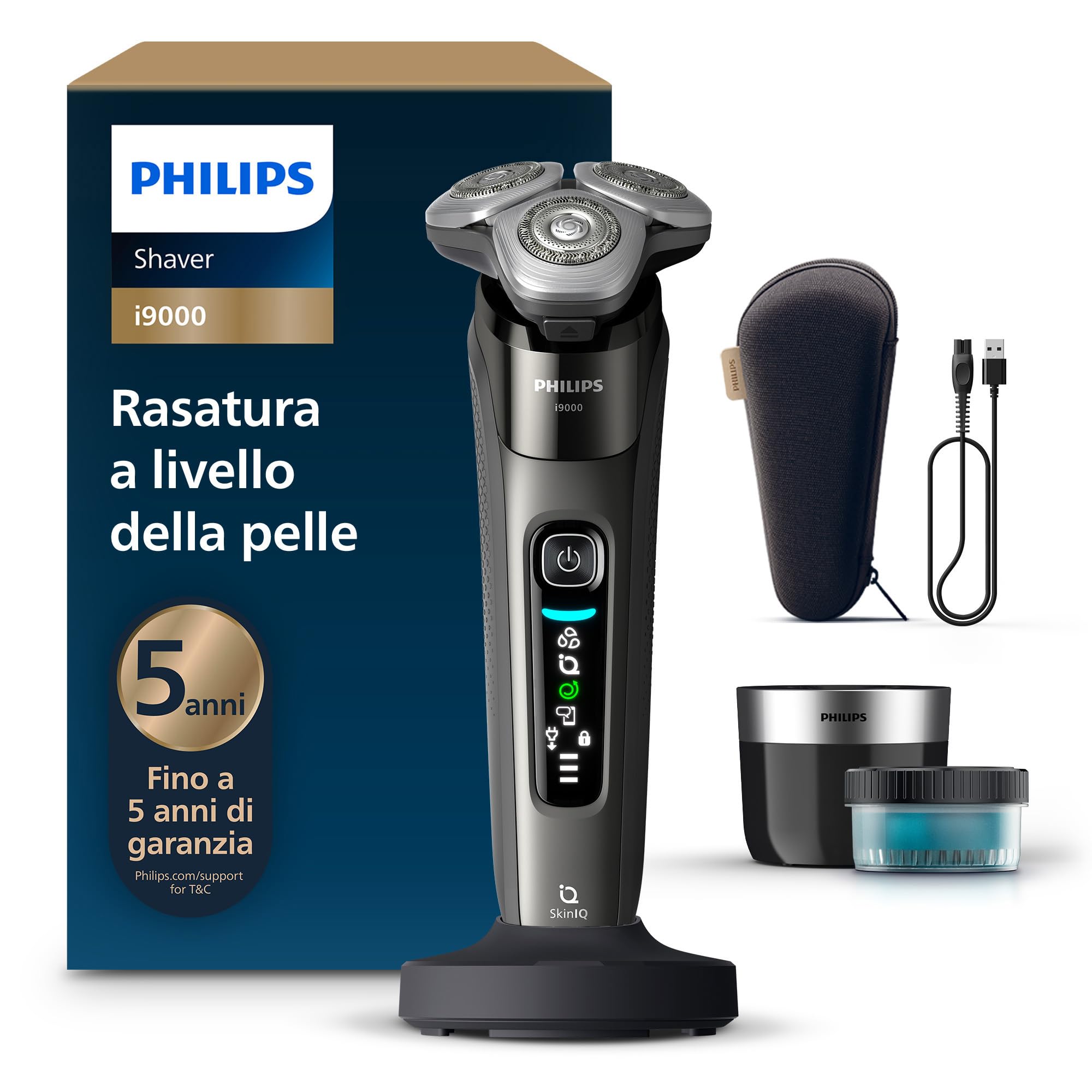 philips-shaver-i9000-x9002-30-rasoio-elettrico-uomo-wet-dry-skin-iq-lame-steelpr image 1