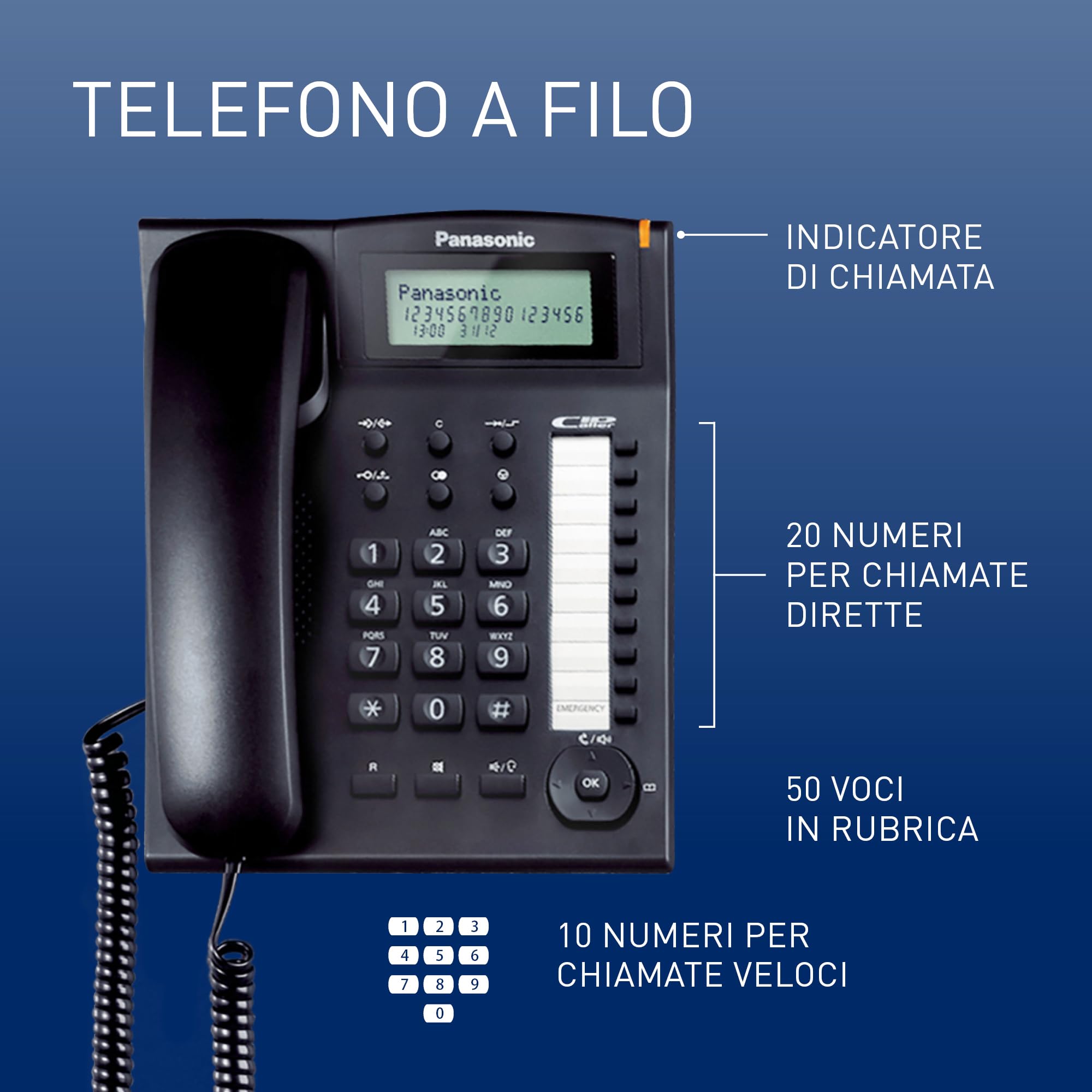 panasonic-kx-ts880exb-telefono-fisso-a-filo-con-vivavoce-identificativo-del-chia image 2