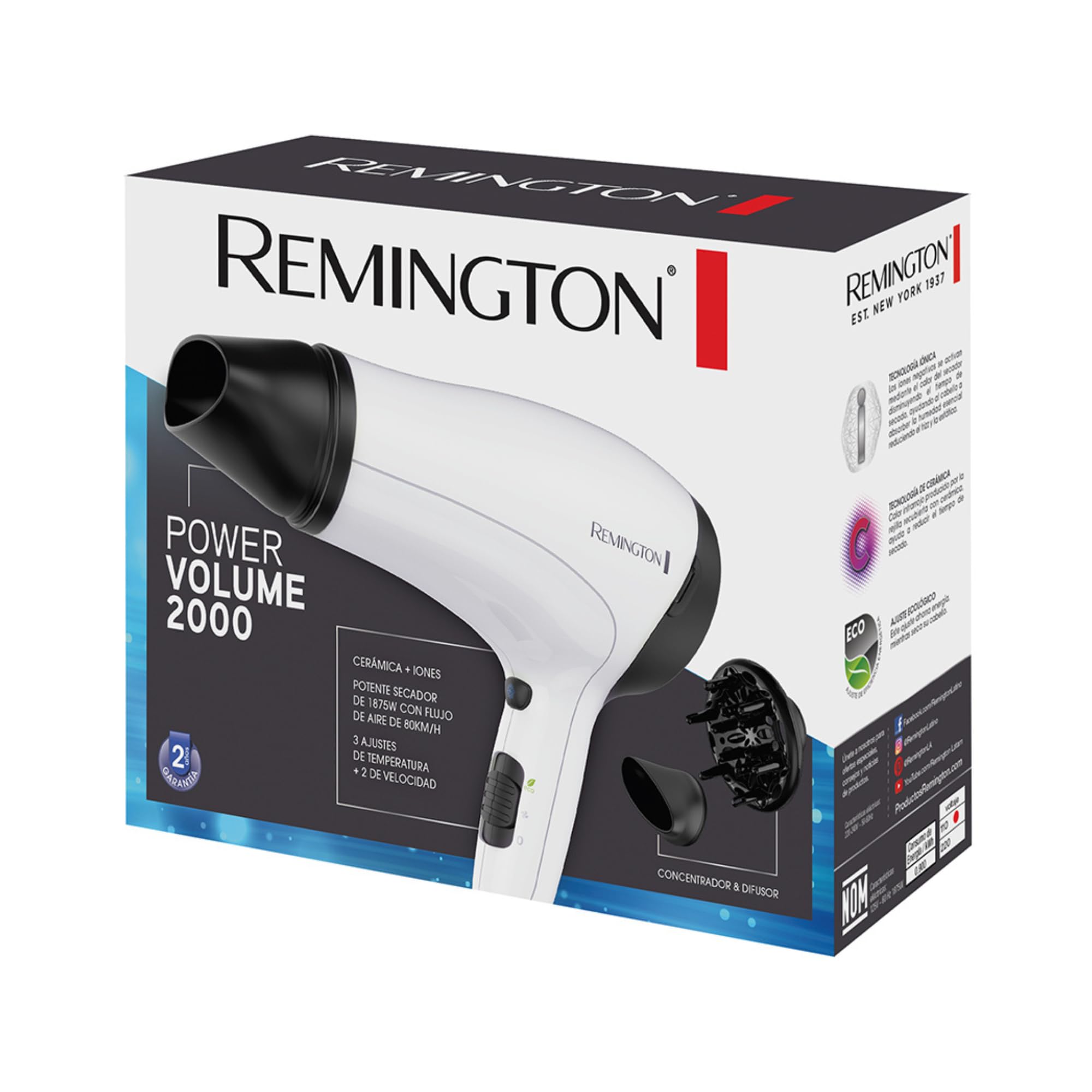 remington-d3015-asciugacapelli-2000w-con-griglia-ionica-in-ceramica-aria-fredda- image 5