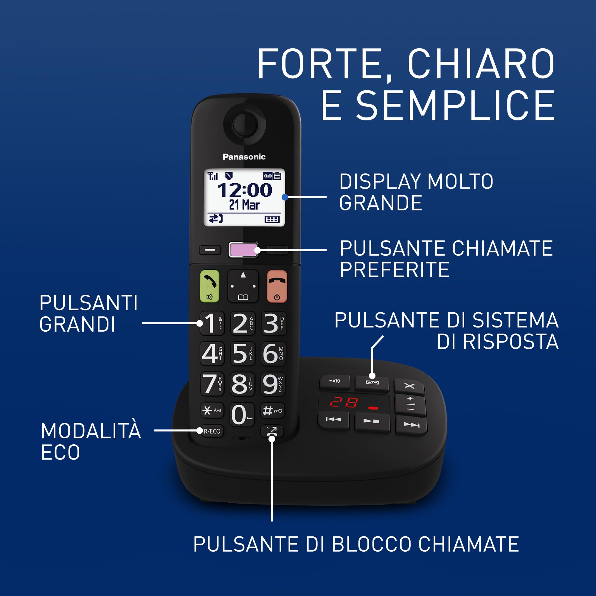 panasonic-kx-tgu130exb-telefono-cordless-digitale-con-segreteria-telefonica-tast image 2