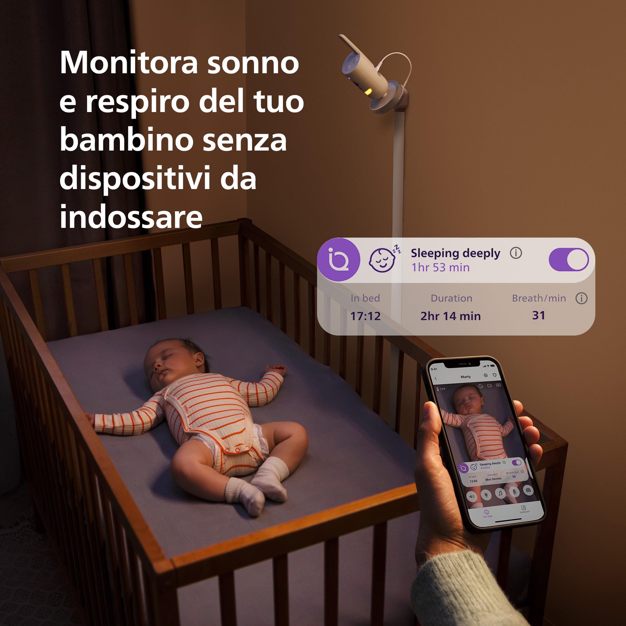 philips-avent-premium-connected-scd973-26-baby-monitor-con-ai-per-sonno-e-respir image 3
