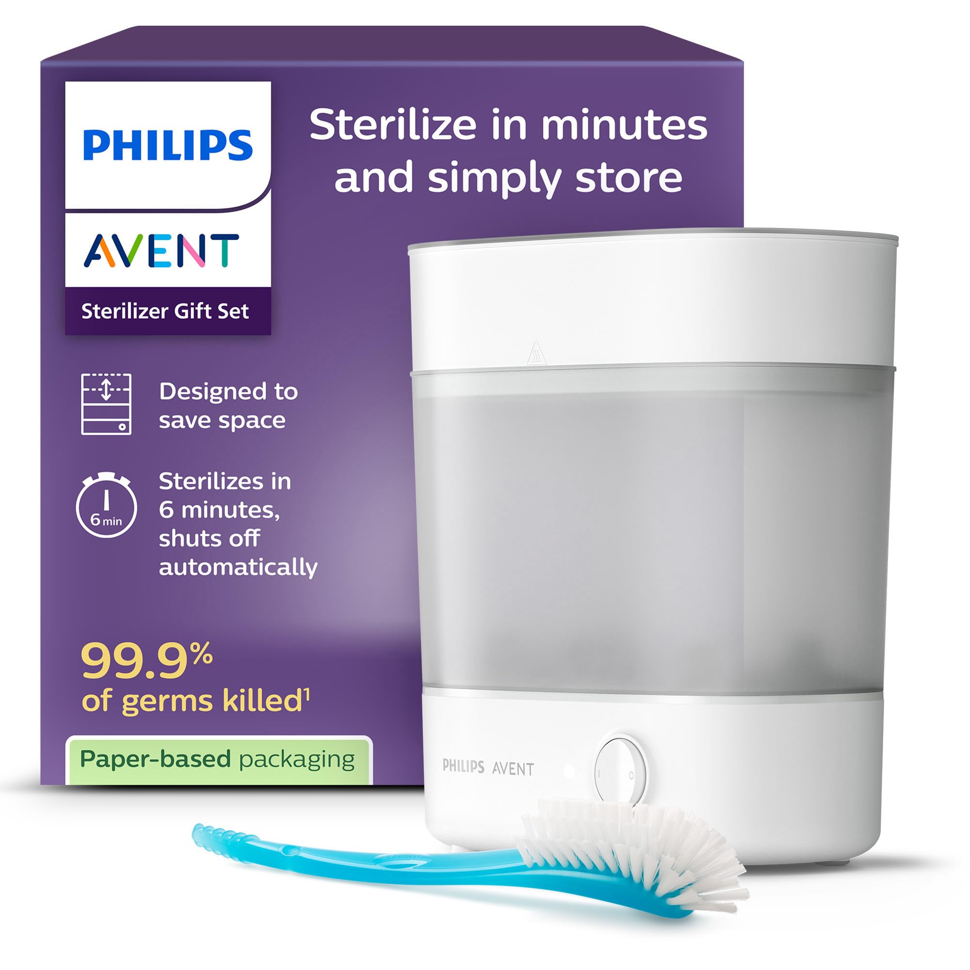 philips-avent-scf291-30-sterilizzatore-elettrico-a-vapore-per-biberon-con-spazzo image 1