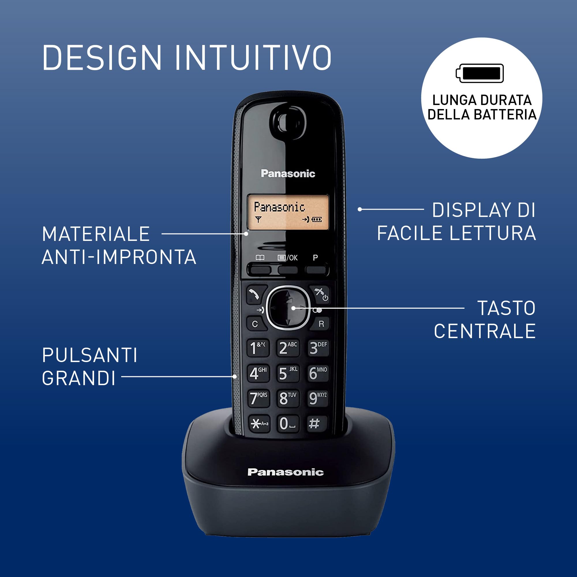 panasonic-kx-tg1611jth-telefono-cordless-digitale-con-base-singola-id-chiamante- image 2