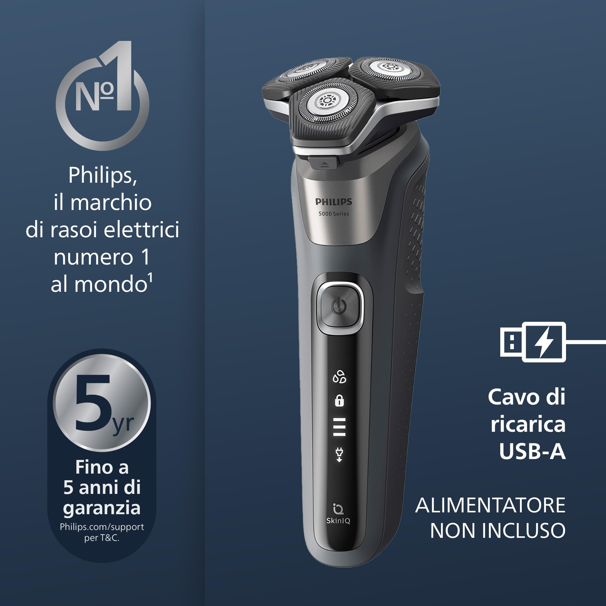 philips-shaver-series-5000-s5887-13-rasoio-elettrico-wet-dry-con-skiniq-45-lame- image 4