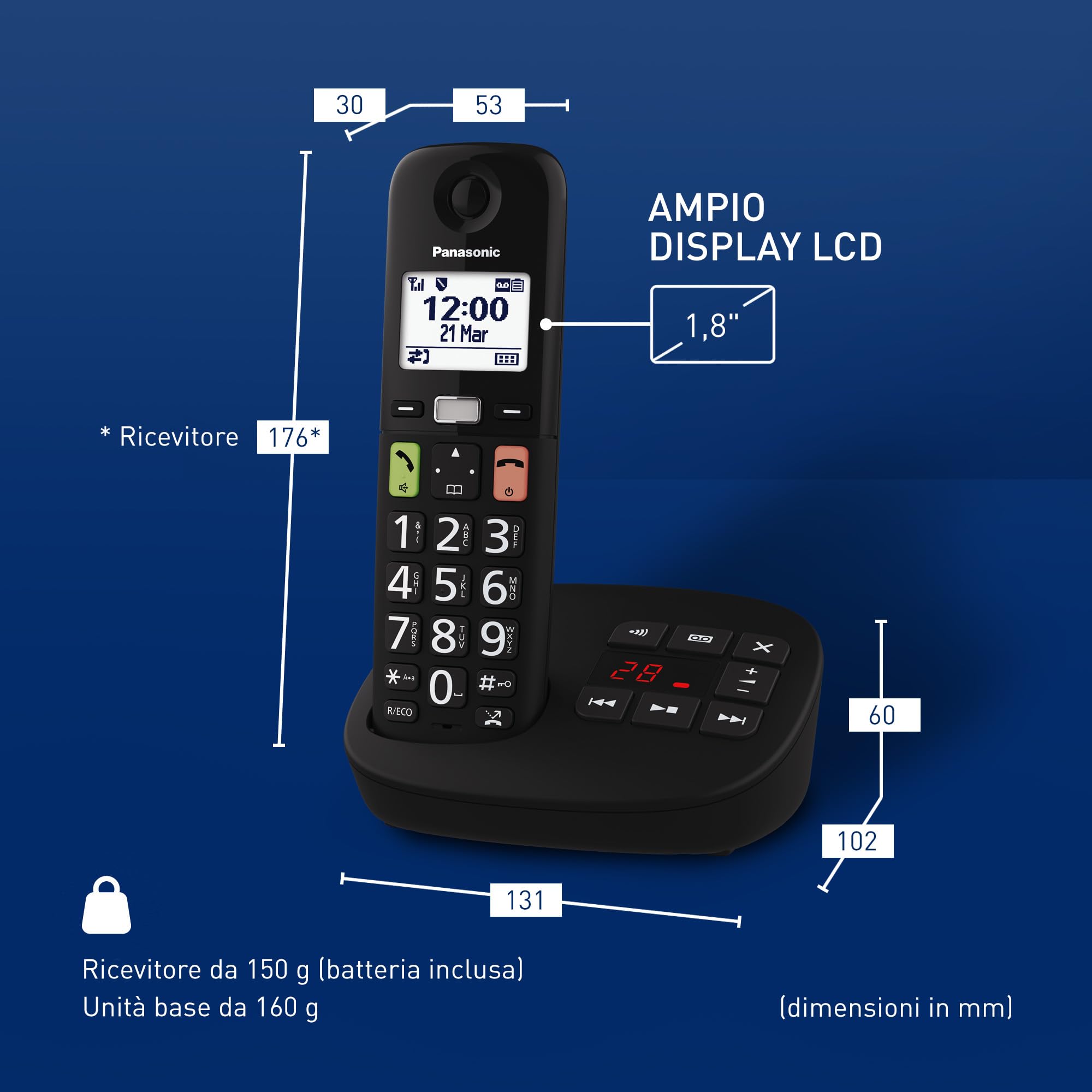 panasonic-kx-tgu130exb-telefono-cordless-digitale-con-segreteria-telefonica-tast image 8