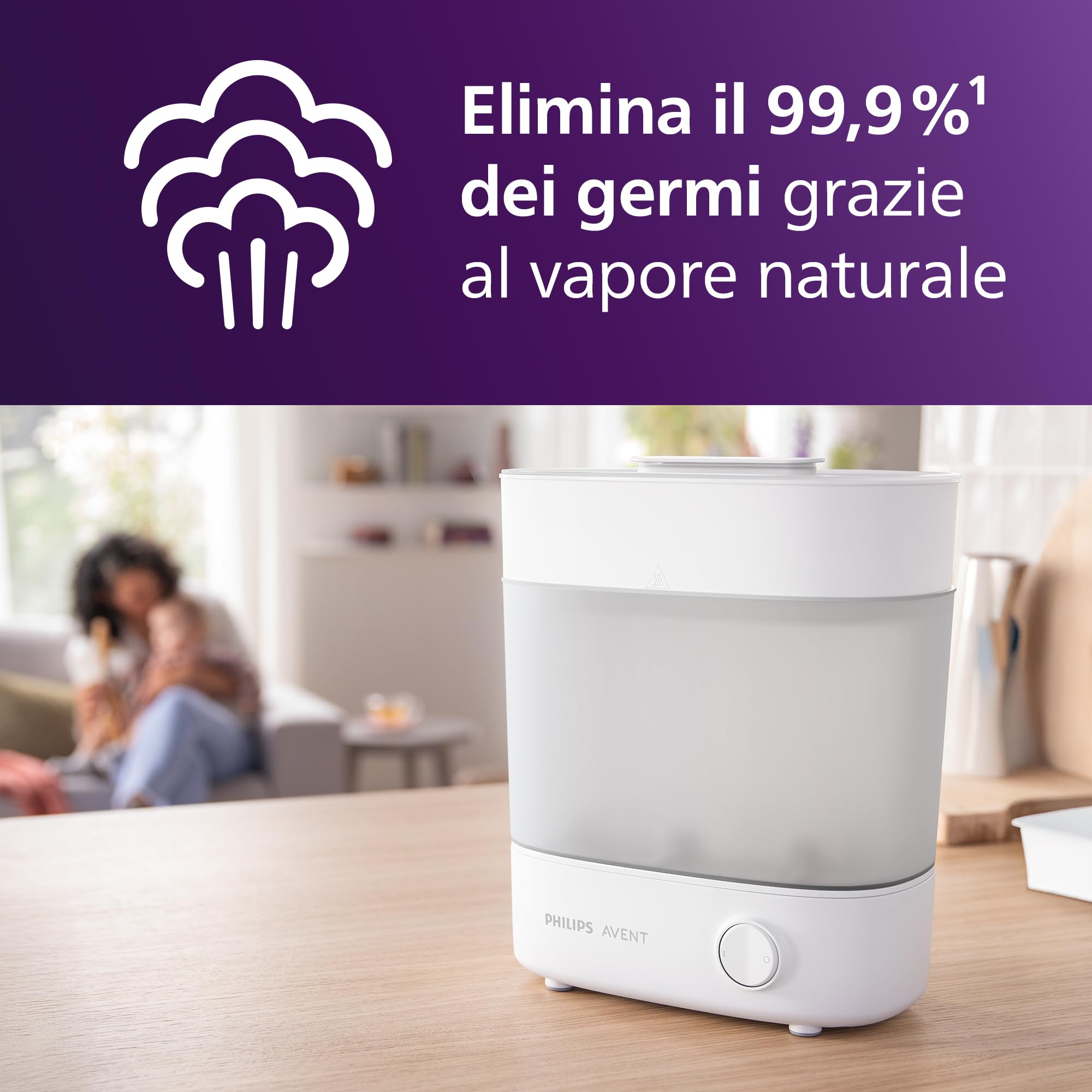 philips-avent-scf291-30-sterilizzatore-elettrico-a-vapore-per-biberon-con-spazzo image 2