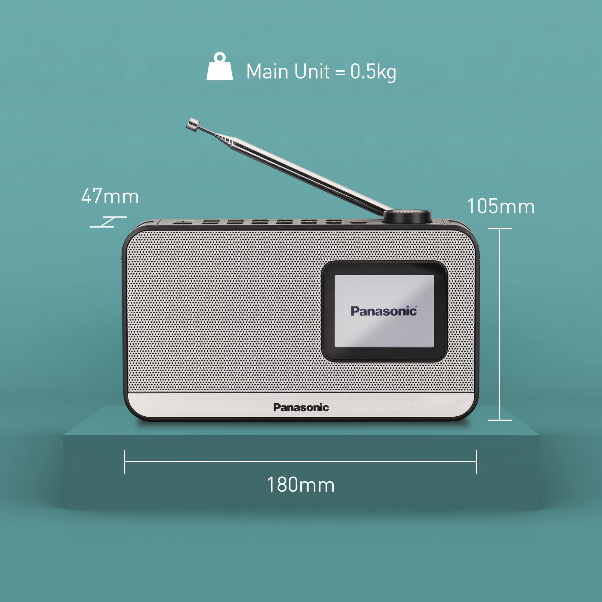 panasonic-rf-d15eg-k-radio-dab-fm-portatile-con-bluetooth-display-tft-2-4-speake image 3