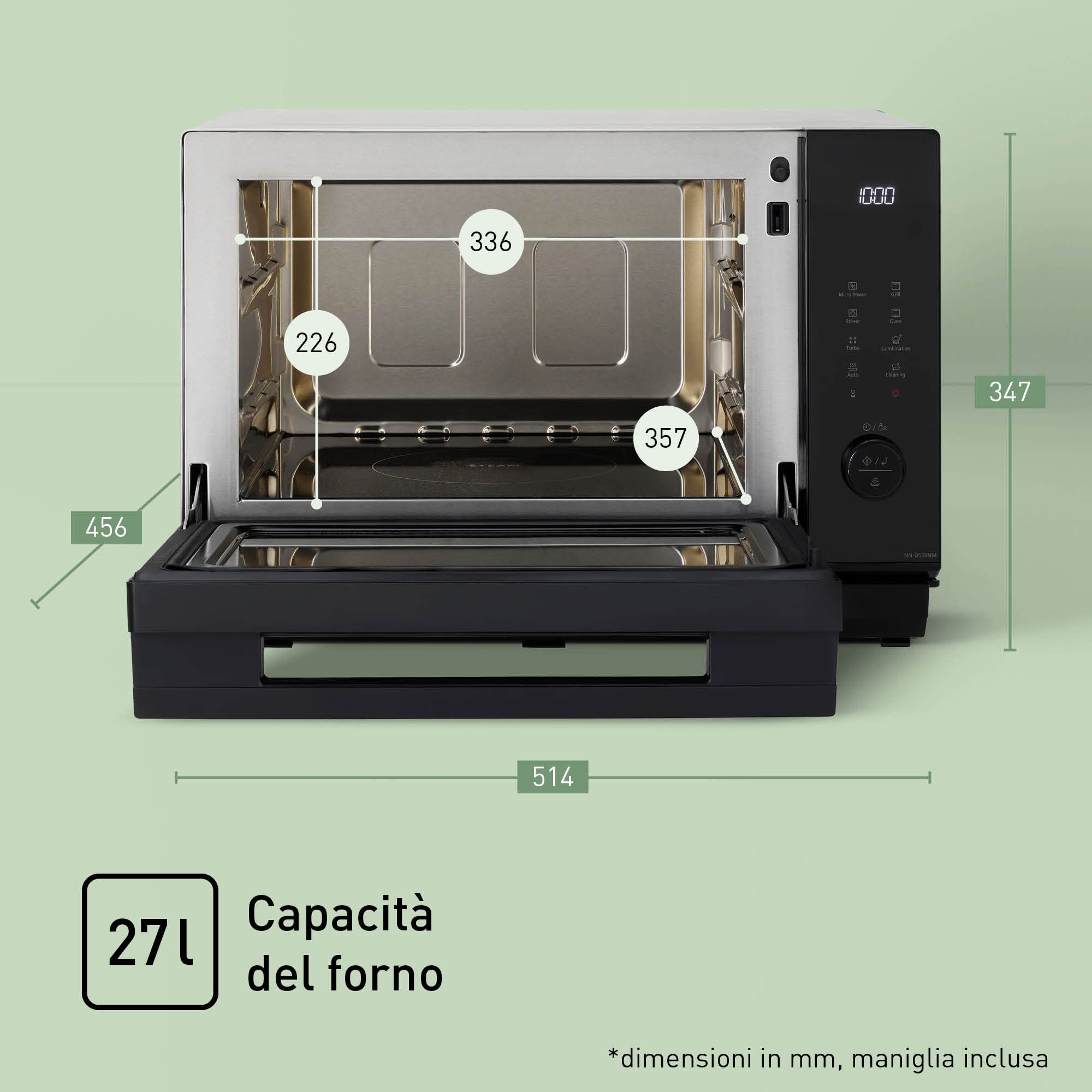 panasonic-nn-ds59nmetg-forno-microonde-combinato-4-in-1-con-vapore-grill-flatbed image 8