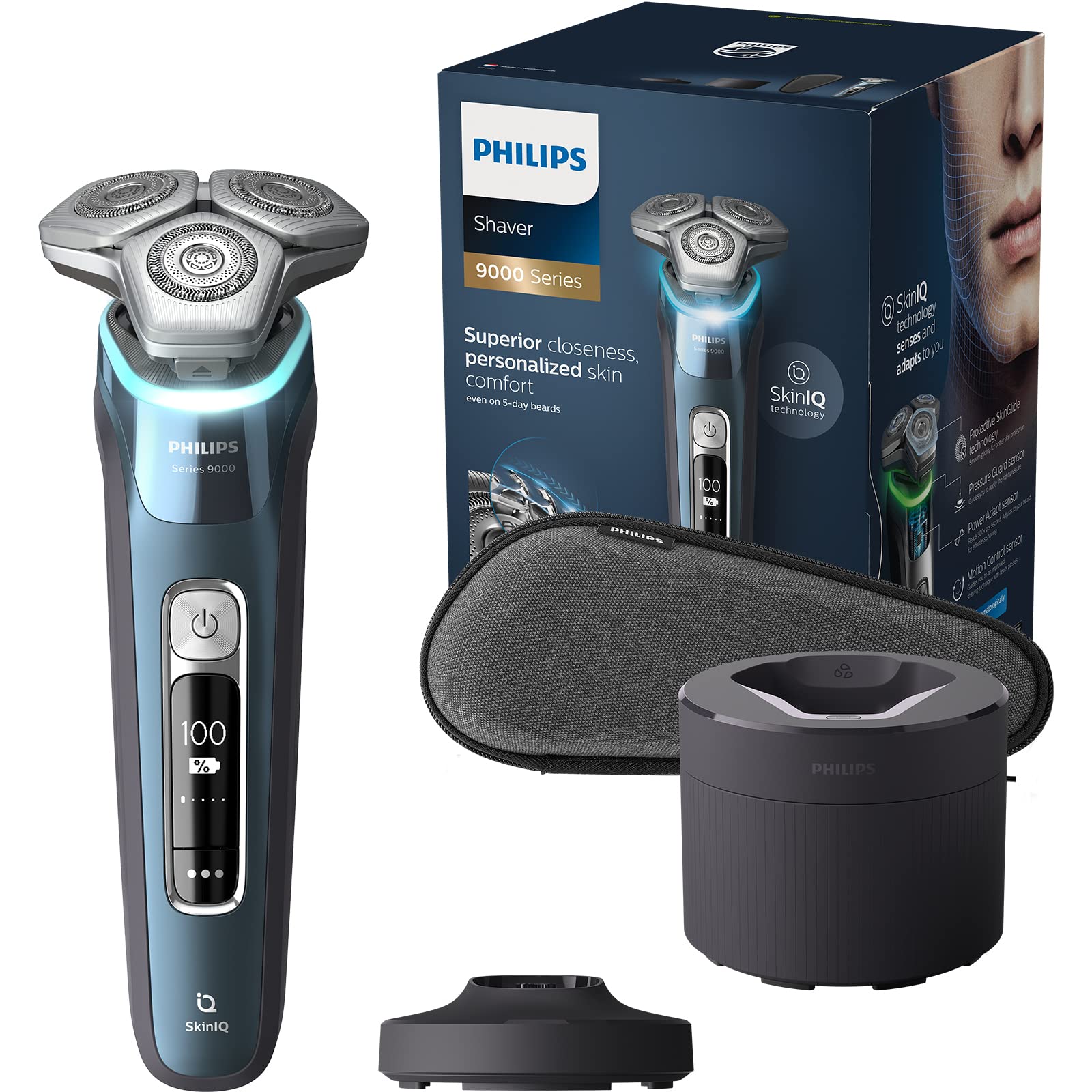philips-shaver-series-9000-s9982-55-rasoio-elettrico-a-secco-e-umido-con-skiniq- image 1