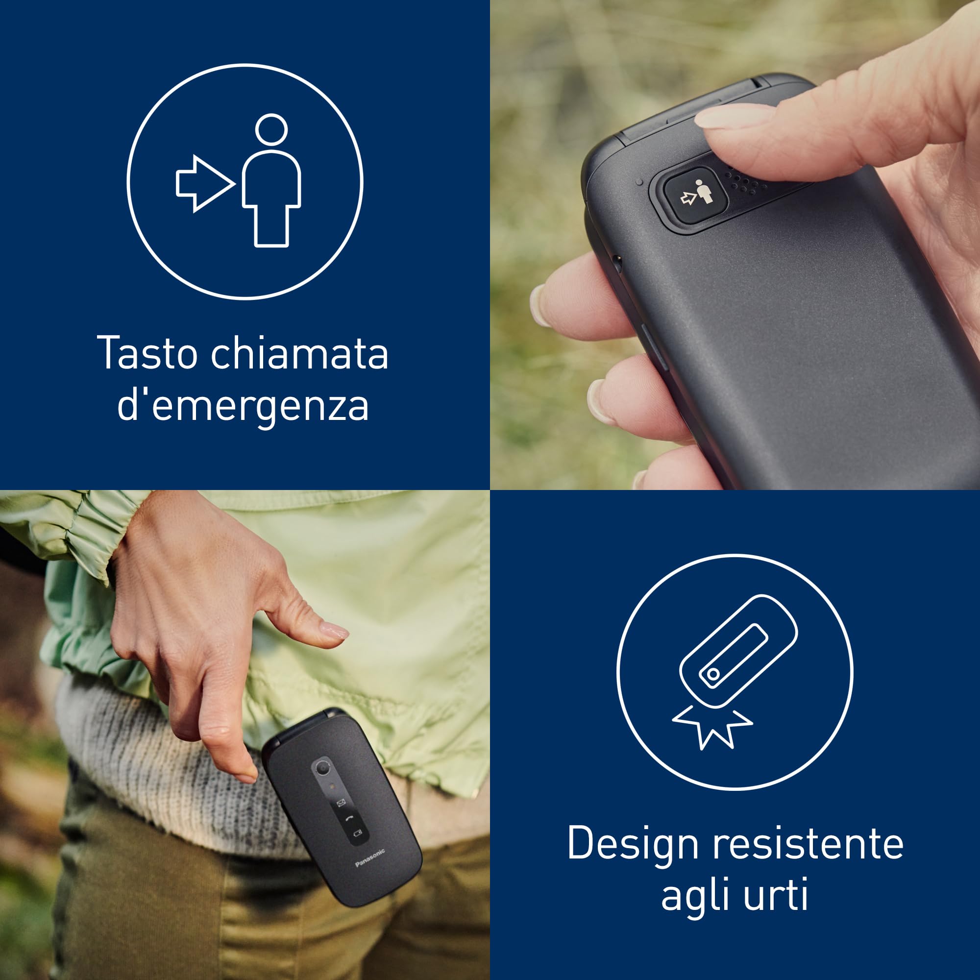 panasonic-kx-tu550exb-cellulare-4g-a-conchiglia-per-anziani-display-2-8-tasti-gr image 5